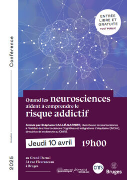 Affiche de la conférence sur l'addiction à Bruges, jeudi 10 avril 2025